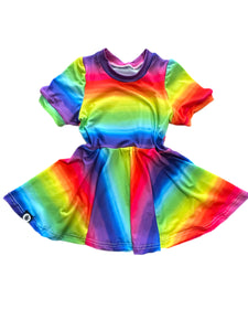 Rainbow Stripes Twirl Dress/Tunic
