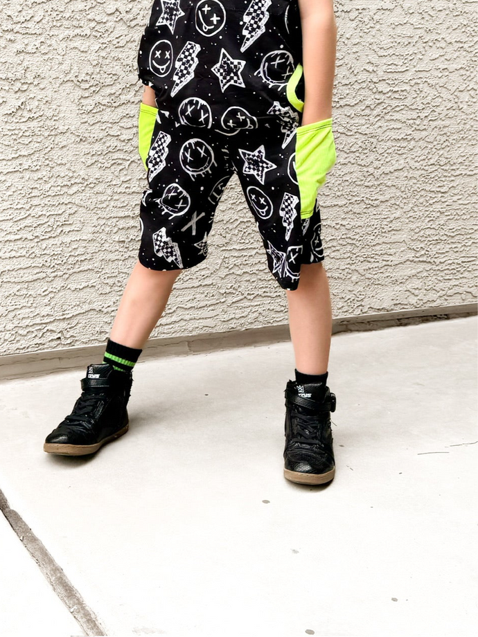 Checker Smiley Baja Trunks