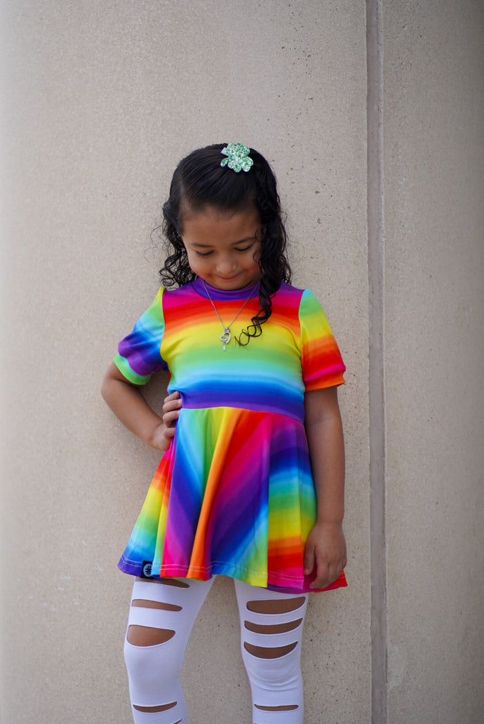 Rainbow Stripes Twirl Dress/Tunic