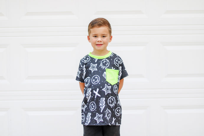 Checker Smiley Pocket Tee