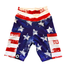 Load image into Gallery viewer, ADULT Patriotic Stars + Stripes Biker Shorts
