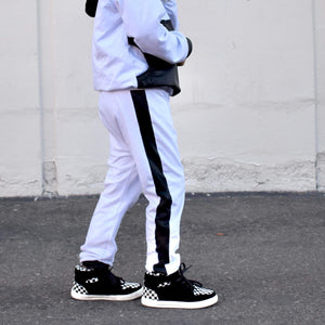 YOUTH White/Black Pleather Joggers