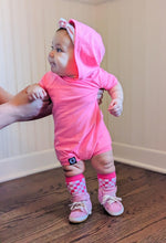 Load image into Gallery viewer, Heathered Solid Hooded Romper **ALL COLORS**
