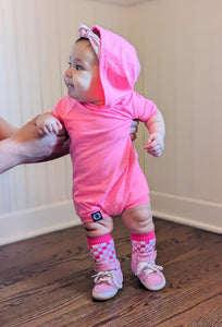 Heathered Solid Hooded Romper **ALL COLORS**
