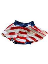 Load image into Gallery viewer, Patriotic Stars + Stripes Skater Skirt
