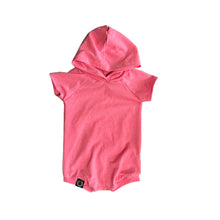Load image into Gallery viewer, Heathered Solid Hooded Romper **ALL COLORS**
