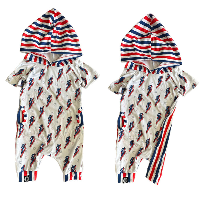 Lightning Bolts Pocket Romper