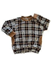 Load image into Gallery viewer, Black Copper Plaid Sweater
