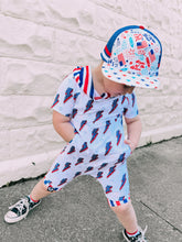 Load image into Gallery viewer, Lightning Bolts Pocket Romper
