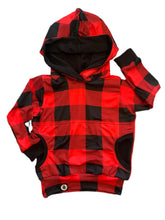 Load image into Gallery viewer, Buffalo Plaid Pocket Hoodie
